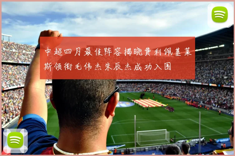 中超四月最佳阵容揭晓费利佩基莱斯领衔毛伟杰朱辰杰成功入围